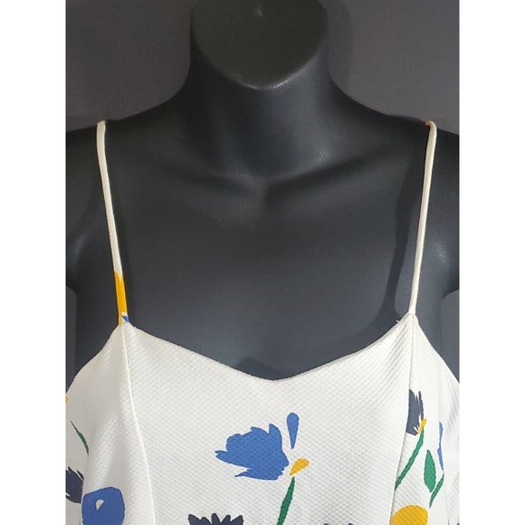 Vintage Elvira Vali Spaghetti Strap Textured Sz 16 Cottage Core Floral Sundress - Picture 2 of 12